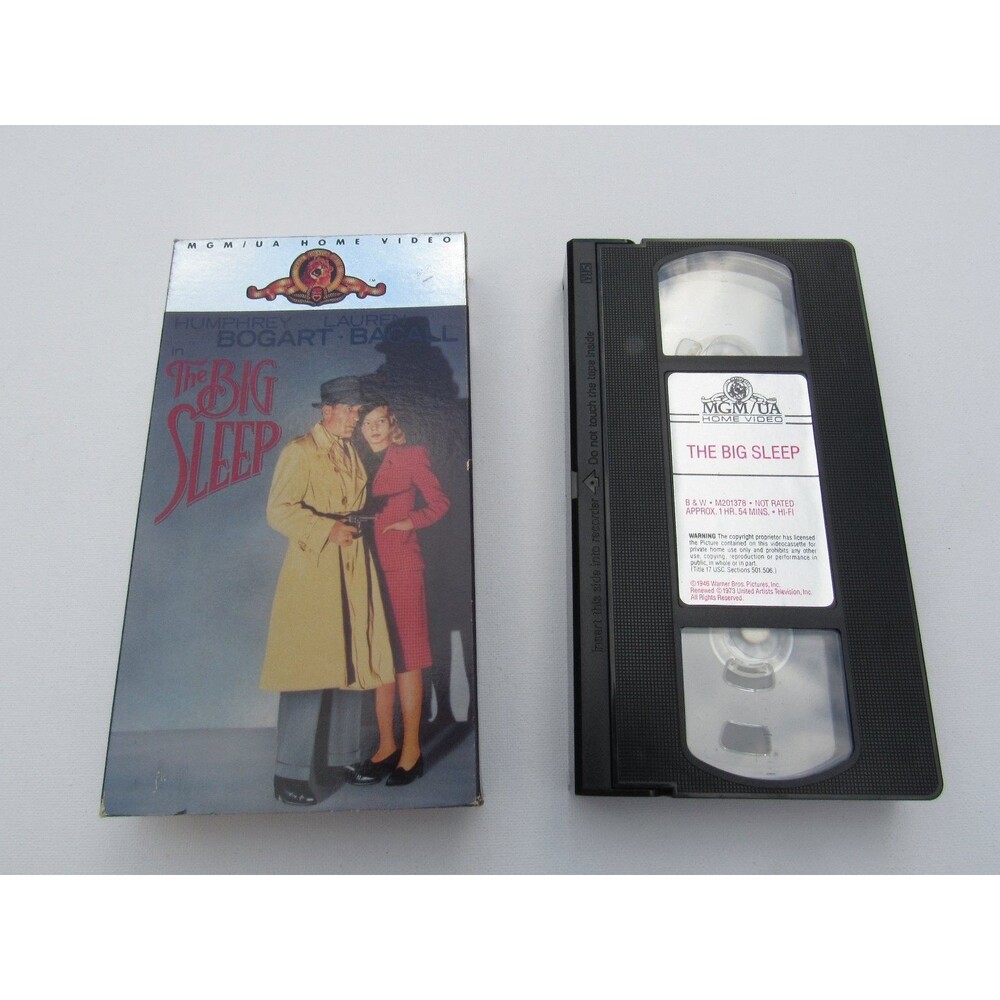 The Big Sleep VHS 1988 Film Noir Mystery MGM/UA‎ Humphrey Bogart